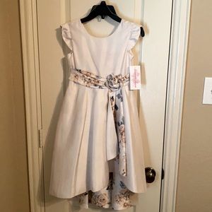 Girls formal high-Lo dress with floral band
